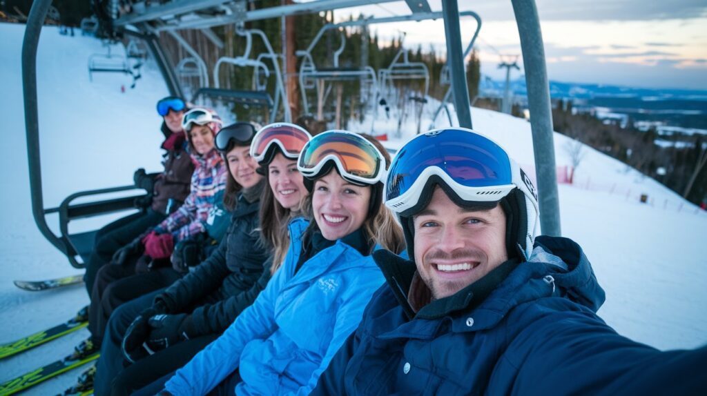 group snowbaording