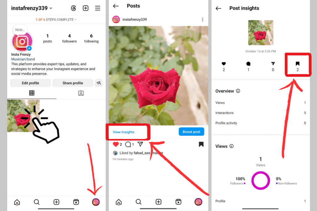 how to cheack the number of people who saved your post on instagram